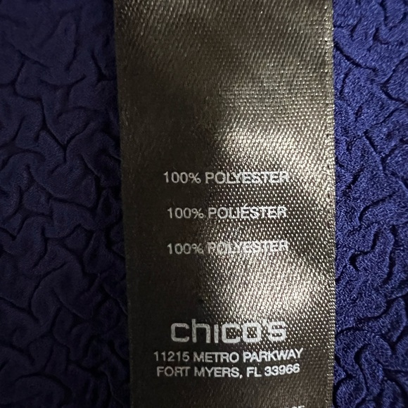 Travelers Collection by Chico's Drape Front Cardigan Women's Blue Crinkle M - Picture 8 of 11